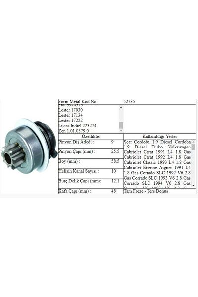 İthal 2.5 Tdi 9t Bosch Starter Gear Transporter