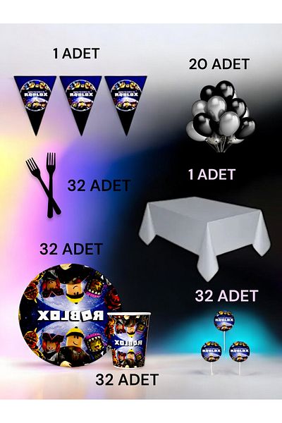 VibeHome Roblox Themed L Pack for 32 - Birthday Party and Fun Events