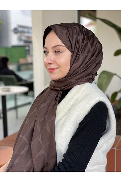 Loryan Σκούρο καφέ Loryan Scarf Φλορ Τζακάρ Κούπρα Σαλί