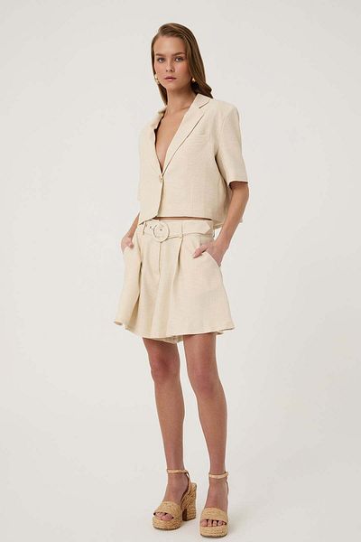 Quzu Pink Mini Shorts - Belt Detailed