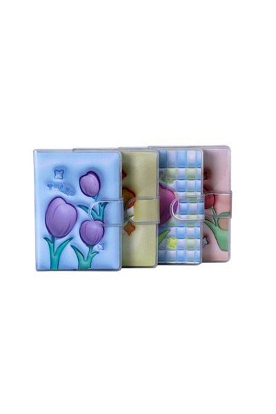 Kawai Tulip Patterned Transparent Covered Embossed Look A7 Notepad