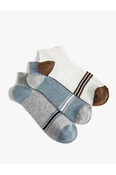 Koton Set of 3 Booties Socks with Multicolored Stripe Pattern