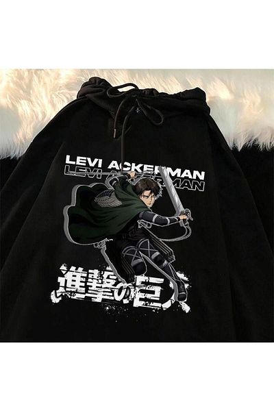 Pisa Art Суичър с качулка Attack On Titan Levi (унисекс)