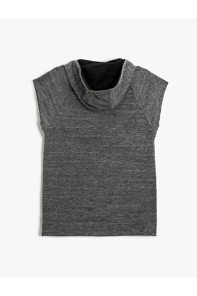 Koton Basic-Sport-T-Shirt mit ärmelloser Kapuze
