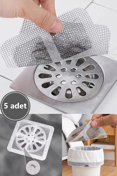Fulia Elegance 5 Pieces of Bathroom Drain Strainer - Hair Catcher, Anti-Clogging and Bristle Hair Collector