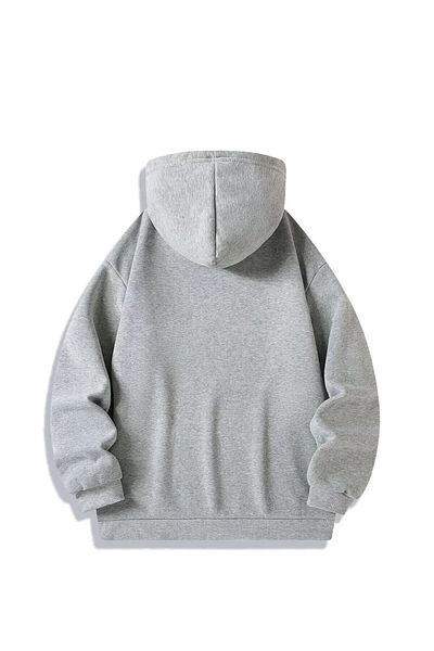 LAND MODA Φούτερ Unisex Γκρι με κουκούλα