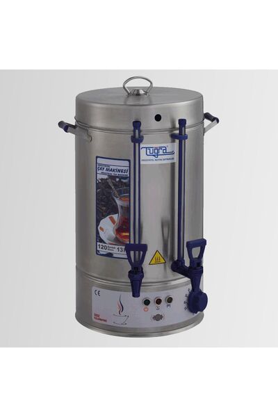 Tuğra Elektrikli Semaver 120 Bardak 13 Litre Çay Makinesi Otomatı Çaycı Krom