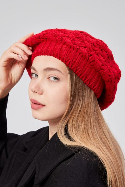derikem 2-Piece Women's Winter Stylish Knitwear Painter Knitted Beret 2 Pieces