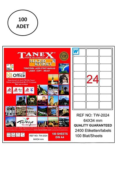 Tanex TW-2024 Laser Tag 64x34 Mm 100 Pieces