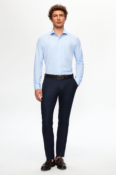 Twn Παντελόνι Dobby Navy Blue Fabric