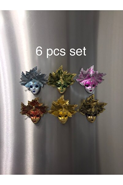 BGA 6 adet Bga buzdolabı süsü magnet İtalyan maske magnet 80x80mm 6 adet set