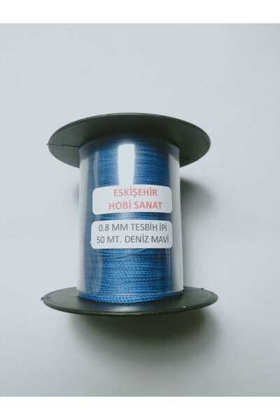 Eskişehir hobi sanat 50 de metri Snur pentru mărgele de rugăciune albastru marin - 0,8 mm culoare