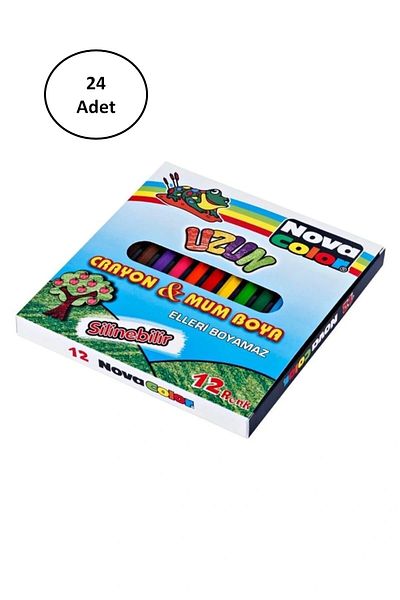 Nova Color Colorful Long Crayon 12 Pieces 24 Pieces