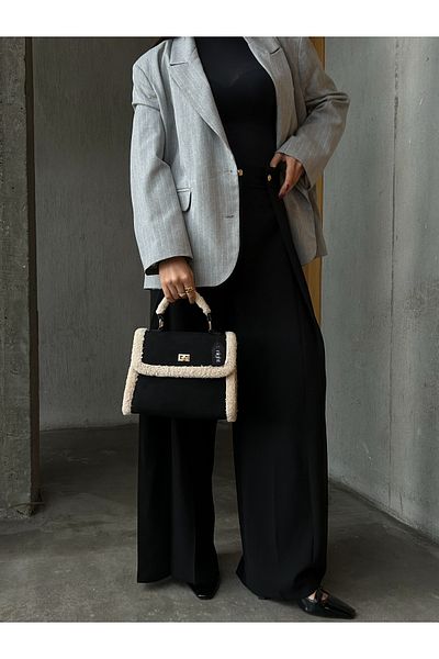 Night Geanta de mana si umar dama Hannah Model Suede Neagra