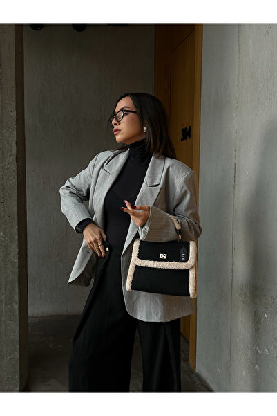 Night Geanta de mana si umar dama Hannah Model Suede Neagra