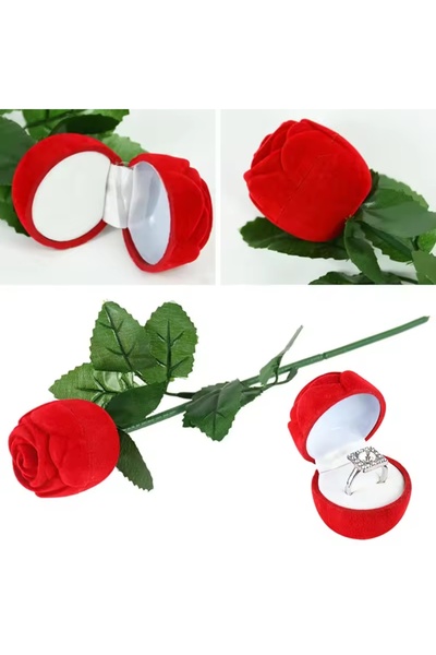 Tasarım Tek dal yüzük kutusu güllü yüzük kutusu