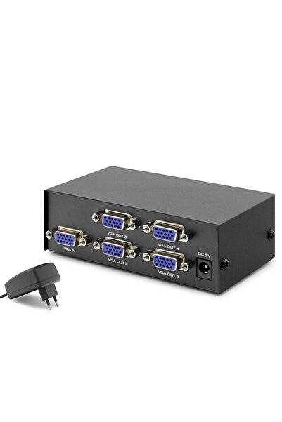 HADRON HDX1278 VGA Splitter 1 In 4 Out 200 MHz - Siyah