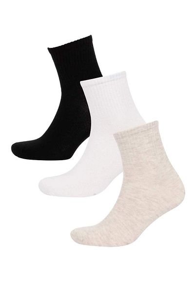 DeFacto New Season Men's 3-Piece Cotton Booties Socks