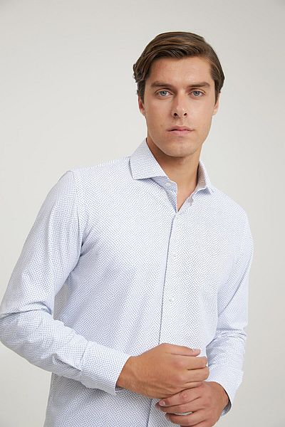 D'S Damat Λευκό Slim Fit πουκάμισο γαμπρού - Easy Iron