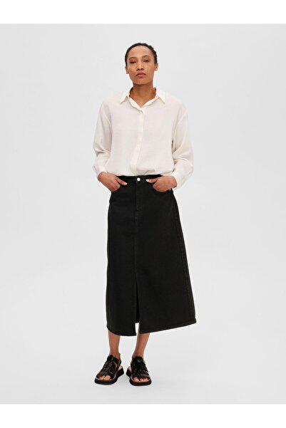 Selected Femme Midirock Schwarzer Jeans