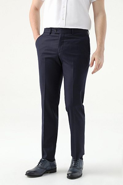 D'S Damat Παντελόνι Ds Damat Slim Fit Navy Blue ίσιο ύφασμα