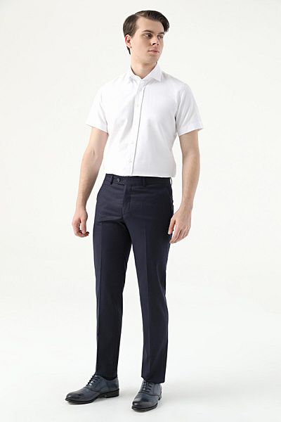 D'S Damat Παντελόνι Ds Damat Slim Fit Navy Blue ίσιο ύφασμα