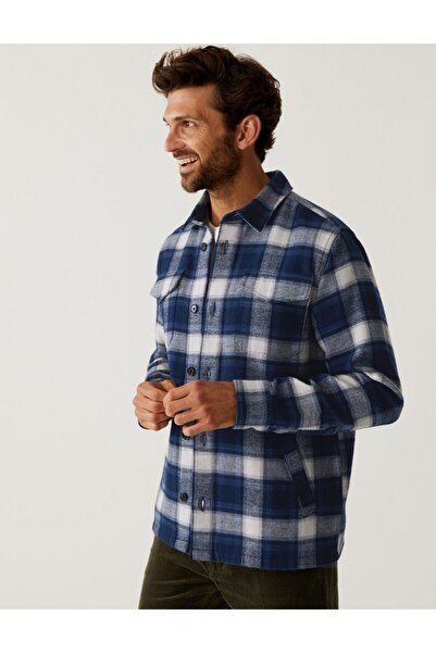 Marks & Spencer Regular Fit Ekose Desenli Gömlek Ceket