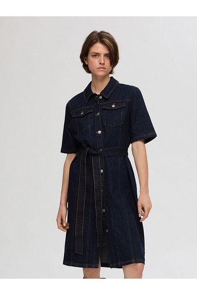 Selected Femme Jeanskleid Kurzärmeliges