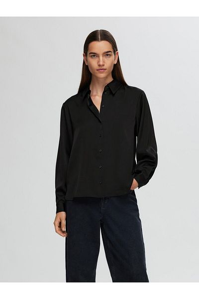 Selected Femme Satinbluse Langarm