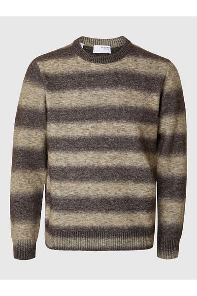 Selected Homme Pullover mit Rundhalsausschnitt Gestreifter Ombré