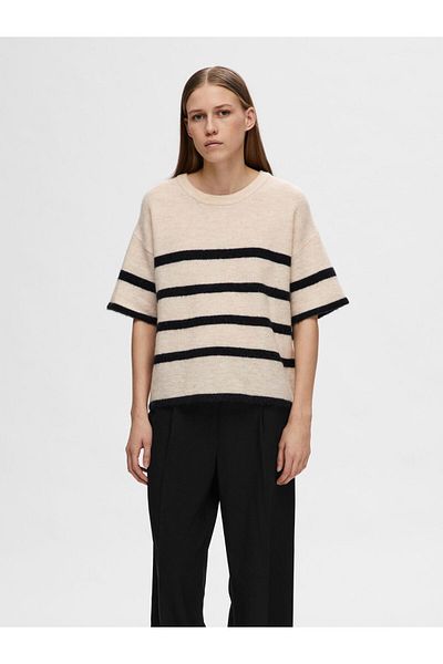 Selected Femme Strickoberteil Kurzärmeliges