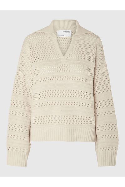 Selected Femme Pullover Häkel-Look