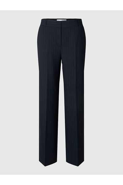 Selected Femme Hose mit weitem Bein Nadelstreifen