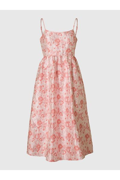 Selected Femme Midikleid Geblümter Jacquard