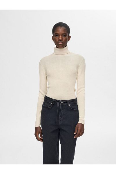 Selected Femme Rollkragenpullover Rippstrick