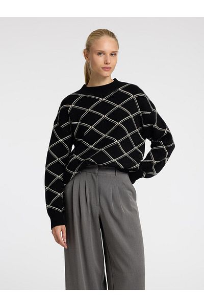 Selected Femme Pullover mit hohem Kragen Print