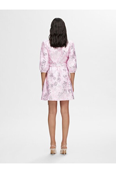 Selected Femme Wickelkleid Geblümtes Jacquard