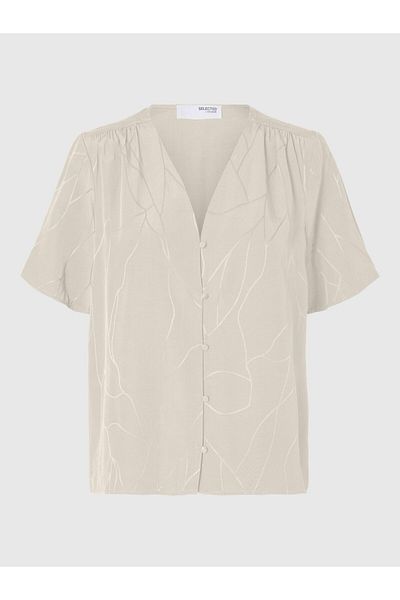Selected Femme Top mit V-Ausschnitt Print