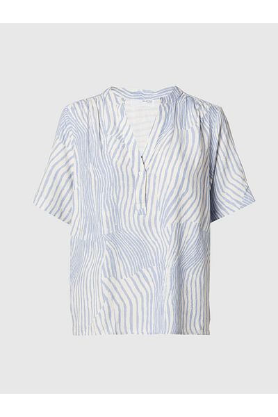 Selected Femme Oberteil mit kurzen Ärmeln Print