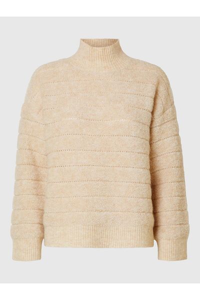 Selected Femme Pullover mit hohem Kragen Flauschiger