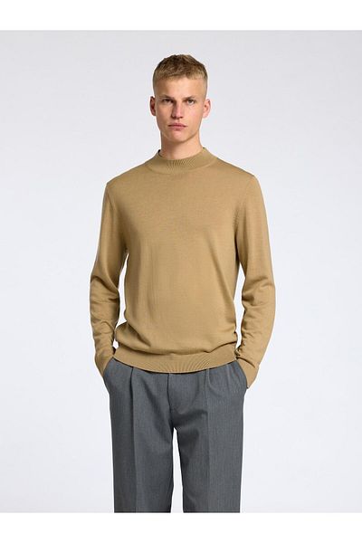 Selected Homme Mock Neck Pullover 100% Merinowoll
