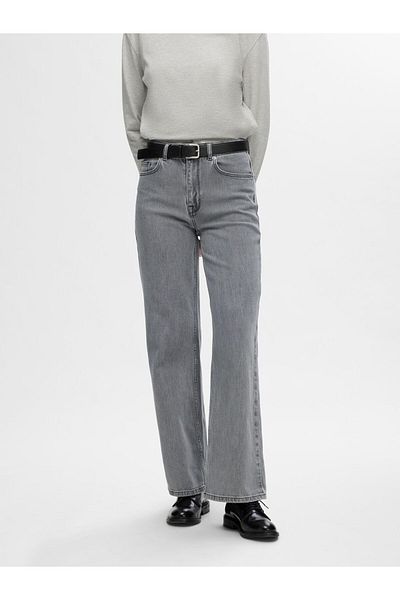 Selected Femme Wide Fit Jeans Graue