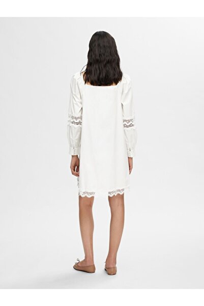 Selected Femme Minikleid Langärmeliges Spitzen