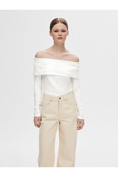 Selected Femme Off Shoulder Top Langärmeliges