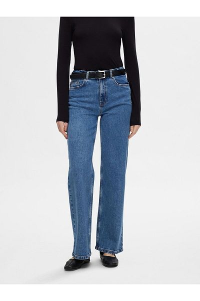 Selected Femme Jeans mit weitem Bein High Waist