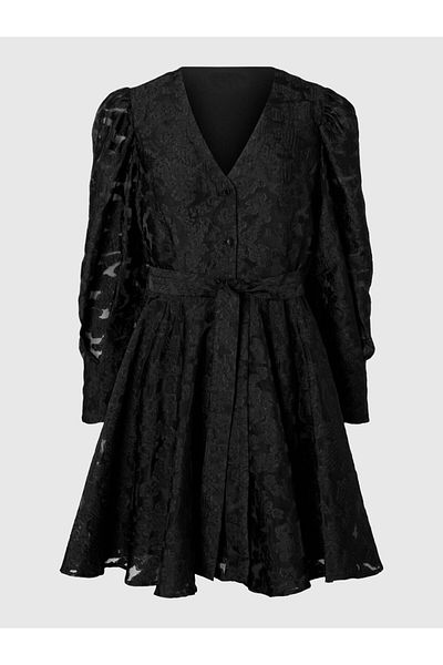 Selected Femme Kleid mit Puffärmeln Geblümtes