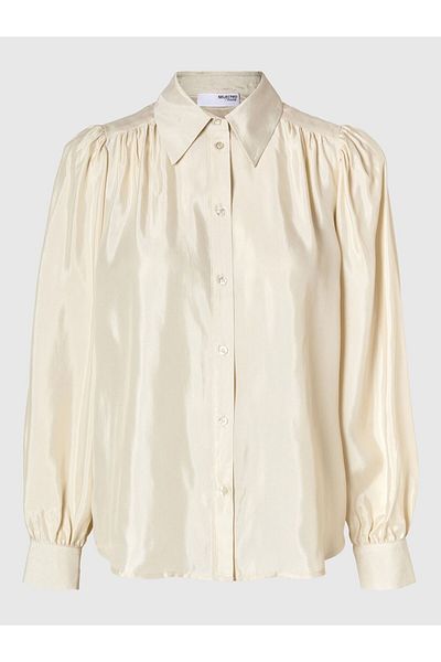 Selected Femme Satinbluse Langarm