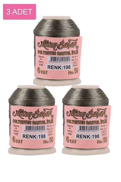 Royaleks 3 Pieces of Gold Spike Needle and Lace Thread 20 Gr - Royaleks - No: 198