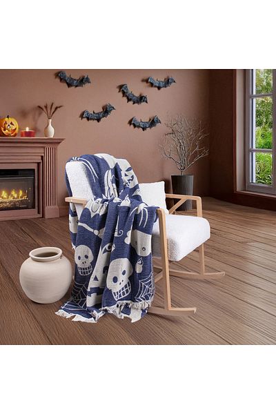 Befera Design Single 4 Layer Muslin Pique - 100% Cotton Jacquard Bedspread and Tv Blanket 140X200 Halloween