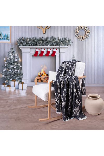 Befera Design Single 4-Layer Muslin Pique - 100% Cotton Jacquard Bedspread Tv Blanket 140X200 Christmas